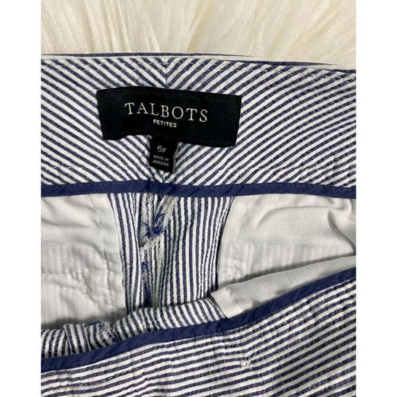 Talbots Blue Striped High Rise Casual Shorts - Picture 5 of 5